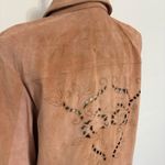 Coldwater Creek  Dusty Rose Pink Suede Leather Laser Cutout Rodeo Jacket Sz M Photo 2