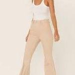 Wishlist Tan high waisted flare jeans Photo 1