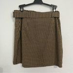 Hollister 5/$25 NWT  Ultra High Rise Gingham Tan Belted Mini Skirt Size Medium Photo 5
