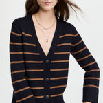 Vince  Wool Cashmere Breton Stripe Cardigan‎ XXXL Photo 0