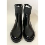 J.Crew Italian Leather Rib Cut Off Boots Black Size 8 NEW Photo 2