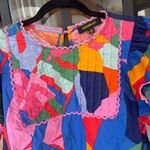Tuckernuck Sugarlips colorful print blouse puff sleeves top farm rio embroidered tropical Photo 3