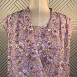 Halogen  Surplice‎ Cap Sleeve Blouse Floral Print Photo 1