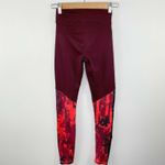 Under Armour  Maroon Neon Orange Activewear Leggings Women's Size Extra Small XS Photo 5