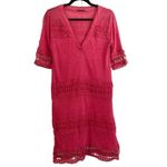Cullen linen crochet lace trim dress size medium Pink Photo 1