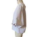 joe's jeans JOE'S Cotton Seersucker Puff Sleeve Top In Khaki White Stripe Size XL X-Large Photo 3