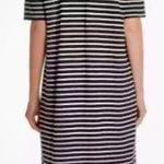 Eileen Fisher Striped Organic Cotton 3/4 Sleeve Tee Shirt Dress Women’s Large 💛 Photo 1