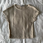 ZARA Beige Cropped Short Sleeve Tee From Italy Photo 0