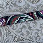 Navy Embroidered Floral Belt with Gold Buckle OS Purple Photo 5