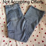 Brandy Melville low rise light wash abby cargo jeans Photo 1