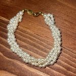 Vintage Faux Pearl Bracelet Napier 3 Strings White Photo 0