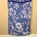 Catalina NWT Women’s Floral Print Blue White Lined Suit Swim Tank Dress Photo 2