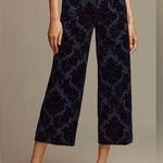 Anthropologie Maeve The Colette Cropped Wide-Leg Pants: Floral Ponte Edition Photo 0