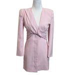 ZARA  Mini Dress Women’s XS Pink Draped Ruched Blazer Style Long Sleeve Photo 1