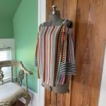 Nenette Milano Designer Boho Stripe Square Neck Bell Sleeve Top Sz 40/Small Orange Photo 3