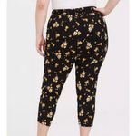 Torrid  Black Floral Challis Tie Front Tapered Pant Women Plus Size‎ 1X Cropped Photo 10