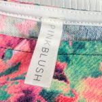 Pinkblush  Maternity Dress Women’s L Navy Neon Floral Print Fitted Short Sleeve Photo 5