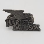 Harley Davidson Motorcycle Biker Rider Jacket Vest Eagle Metal Accessory Pin Black Photo 0