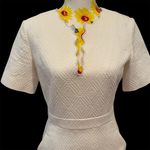 Tory Burch Cream Textured Jacquard Bailey Dress Size 4 Photo 5