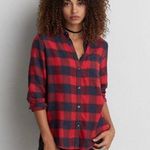 American Eagle  amazingly soft boyfriend fit Buffalo plaid button down flannel XS Photo 0