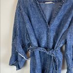 Denim Kimono Style Dress with Belt Blue Size undefined Photo 5