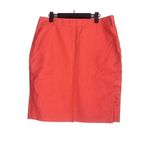 J.Crew  Knee Length Pencil Cotton Stretch Skirt Back Zip Slit 12 Coral Orange Photo 3