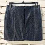 Ba&sh Crinkle Patent Faux Leather Mini Pencil Skirt Dark Navy Blue Size 1 /Small Photo 5