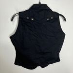 Y2K whimsygoth western ethics black denim vest front zip womens size large Photo 4