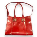 wilson's leather  Womens Satchel Tote Bag Handbag Purse Red Leather Large Photo 0