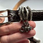 Brighton Belt Brown Leather Medium 3 Dangle Charms Heart Horseshoe Cross B10078 Photo 5