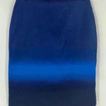 Loft Ann Taylor Women's Blue Ombre Brunch Pencil Office Skirt Lined Size 4P Photo 0