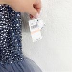 Terani Couture Terani Rhinestone Bodice Charcoal Gray Prom Dress Tulle Gown Formal Size 2 NWT Photo 10