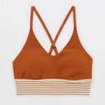 Aerie OFFLINE By Ribbed Scoop Sports Bra Caramel NWT size XS Photo 0