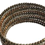 Handmade Beaded Cuff Bracelet Tri Color Stretch Boho Costume Jewelry Gift u Gold Photo 1