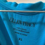 Ellen Tracy  Blue Scoop Neck Short Sleeve Blouse XL Photo 1