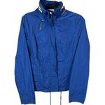 DKNY Y2K Blue Windbreaker Long Sleeve Zip Up Hooded Crop Rain Jacket Size Small Photo 0