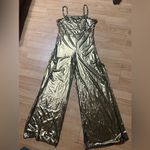 Glam Metallic strappy Gold women 1X Jumpsuit Photo 1