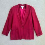 Nordstrom Vintage 90s Red Rayon Blazer Women Size Medium Photo 0