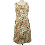 Laura Ashley VTG Womens US8 Floral Dress Spring Tulips 90s Preppy Coastal Brunch Photo 1