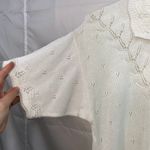 Vintage Designers Petite women's cream soft knit collared short sleeve sweater S Size undefined Photo 1