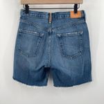 EDWIN Cai Jean Shorts Size 26 Denim NWT Electra 7" Button Fly Embroidered Detail Blue Photo 1