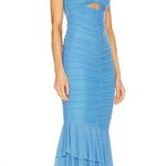Michael Costello X Revolve Hilary Ruched Gown In Pale Blue Photo 0