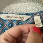 Soft Surroundings  Abstract Print Blouse Art to Wear Long Sleeve‎ Top Size Large Photo 4