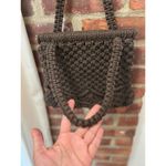 Vintage Golden Girls Crochet handbag Brown Photo 3