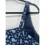 Lands' End Size 22W Paisley Floral Blue Underwire Padded Tankini Swim Top Modest Photo 3