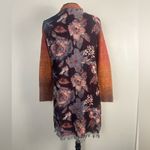 John Mark  Open Duster Cardigan Sweater OMBRE Front FLORAL FRINGE Back Boho Sz S Photo 1