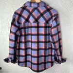 SAGE Collective Purple Plaid Sherpa Shacket Button Front Size L Size L Photo 5