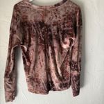 Red Haute Red‎ Haute XS Tie Dye V-Neck Long Sleeve Velour Pullover Top Casual Boho Soft Photo 7