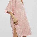 We The Free Luxe Blush Pink Crushed Velvet Tunic Blouse Dress - Size - Small Photo 0