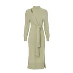 Rent the runway sz small jonathan simkhai green grey hope wrap sweater dress Photo 3